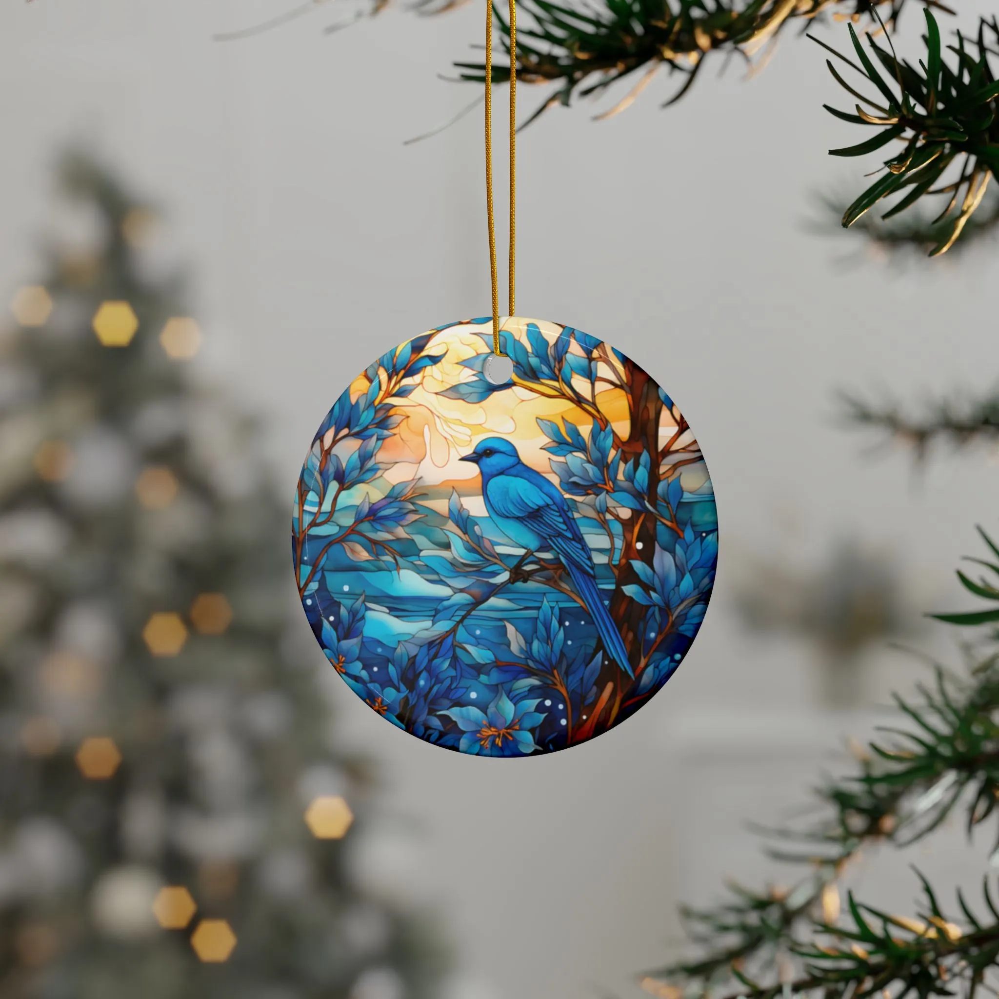 Blue Bird Ceramic Ornaments, 2-Side Print