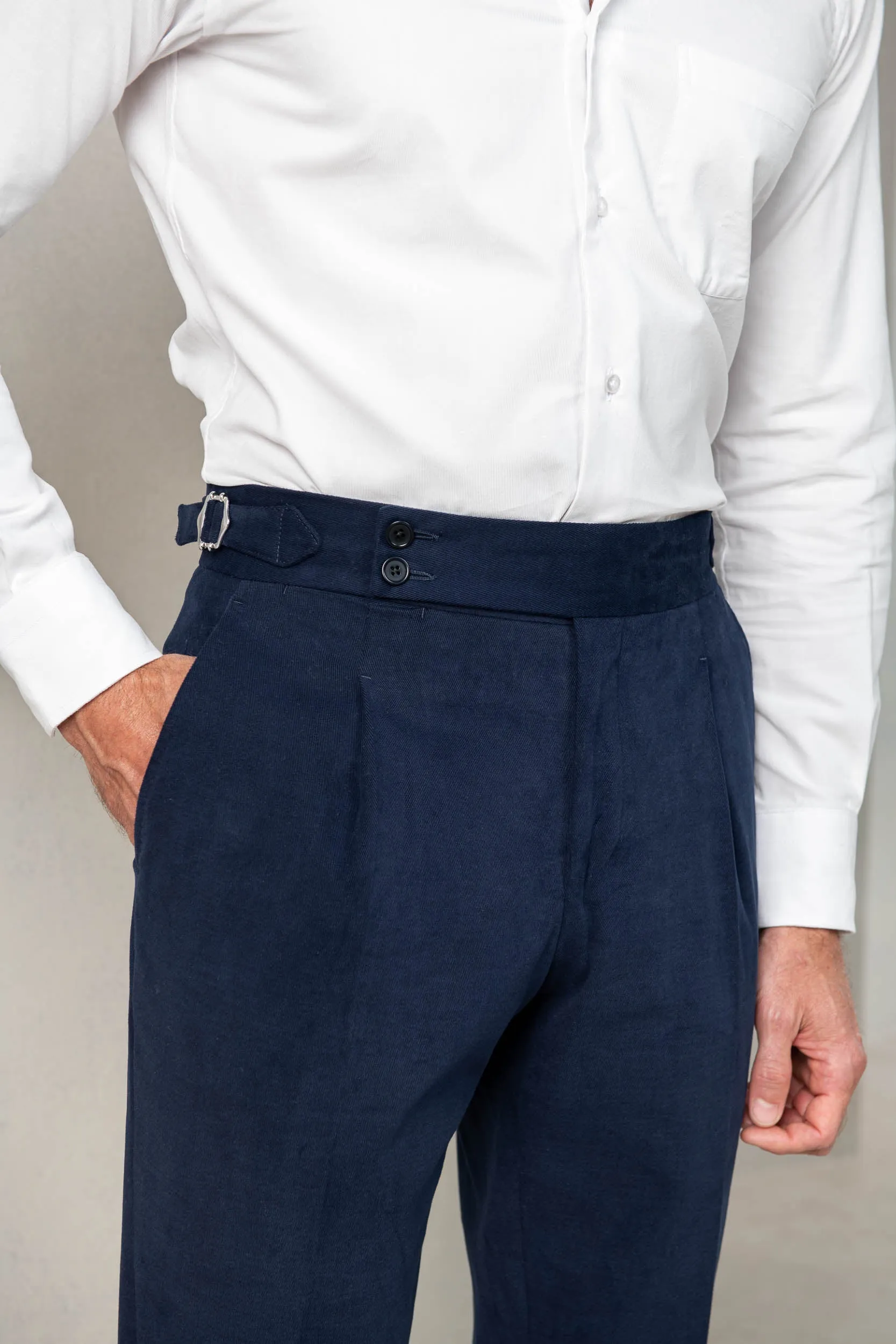 Blue cotton trousers "Soragna Capsule Collection" - Made in Italy