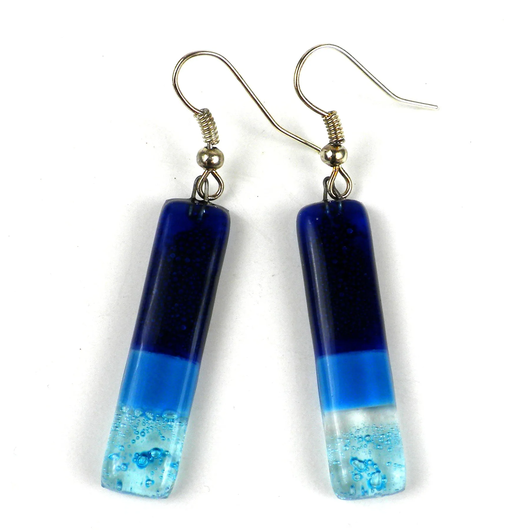 Blue Moon Rising Fused Glass Earrings Tili Glass