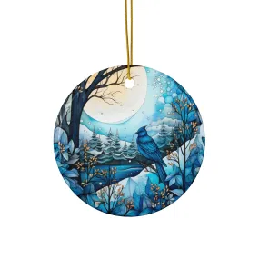 Blue Winter Ceramic Ornaments, 2-Side Print