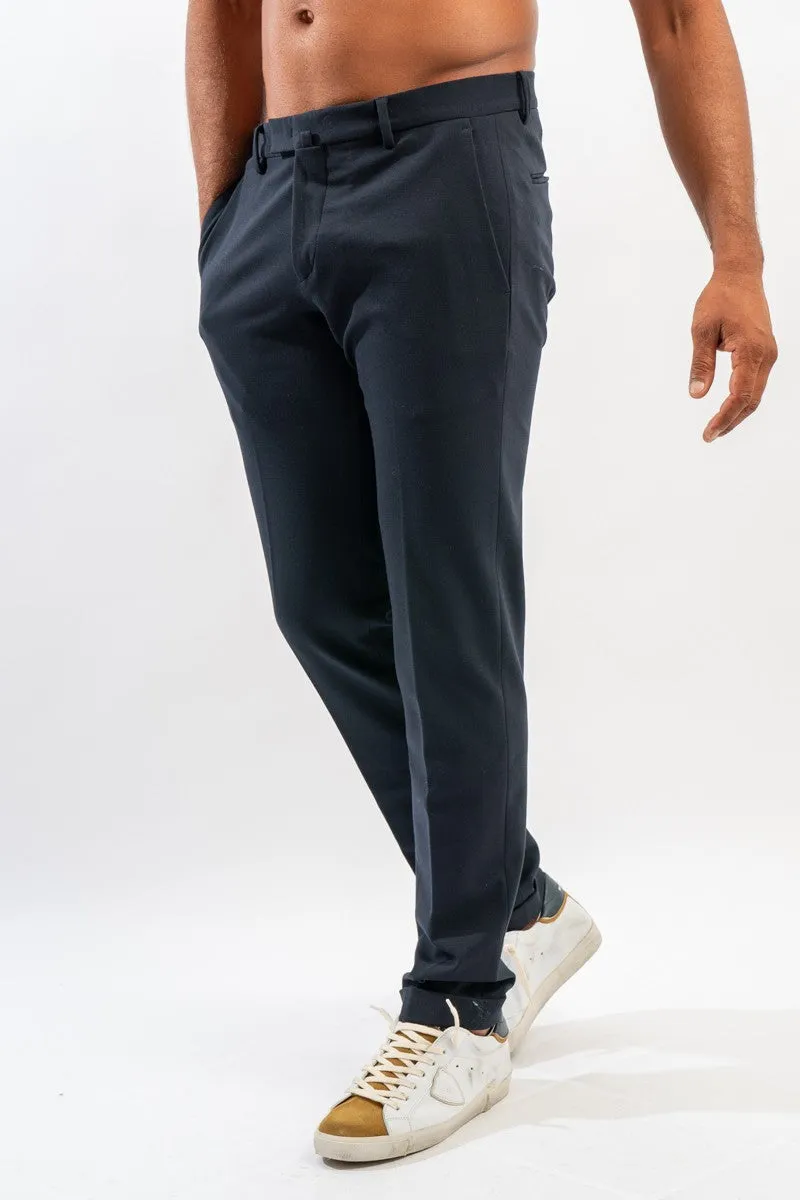 BRIGLIA 1949 - Dark Navy Blue Bi-Stretch Jersey Trousers BG03P 424110 011