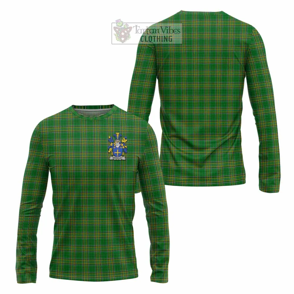 Brinkley Irish Clan Tartan Long Sleeve T-Shirt with Coat of Arms