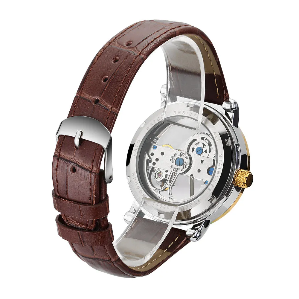 Business Hollow Transparent Mechanical Men Watch