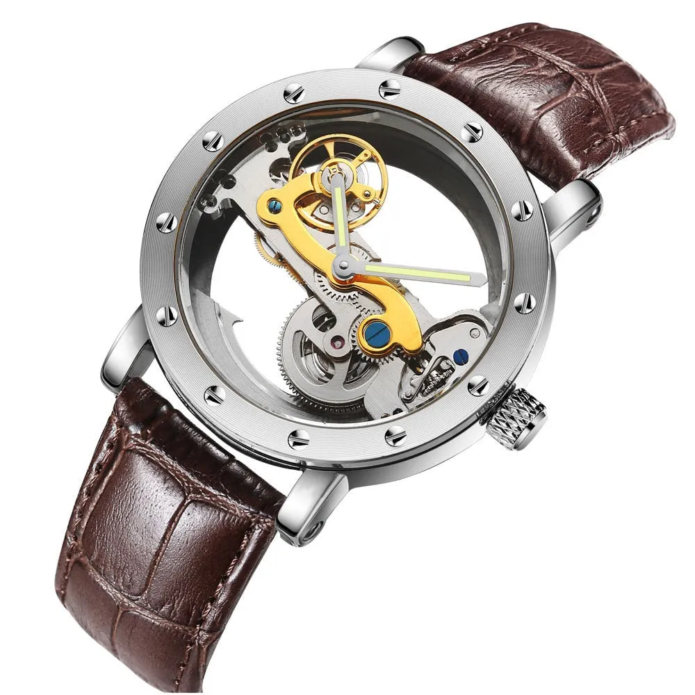 Business Hollow Transparent Mechanical Men Watch