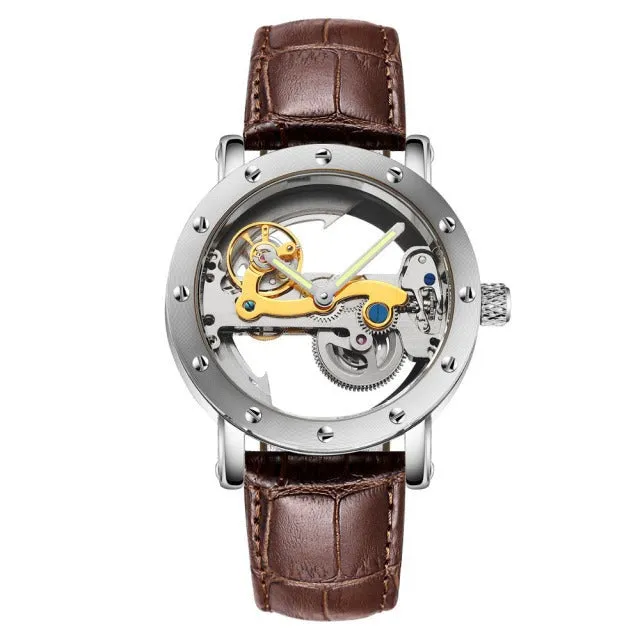 Business Hollow Transparent Mechanical Men Watch