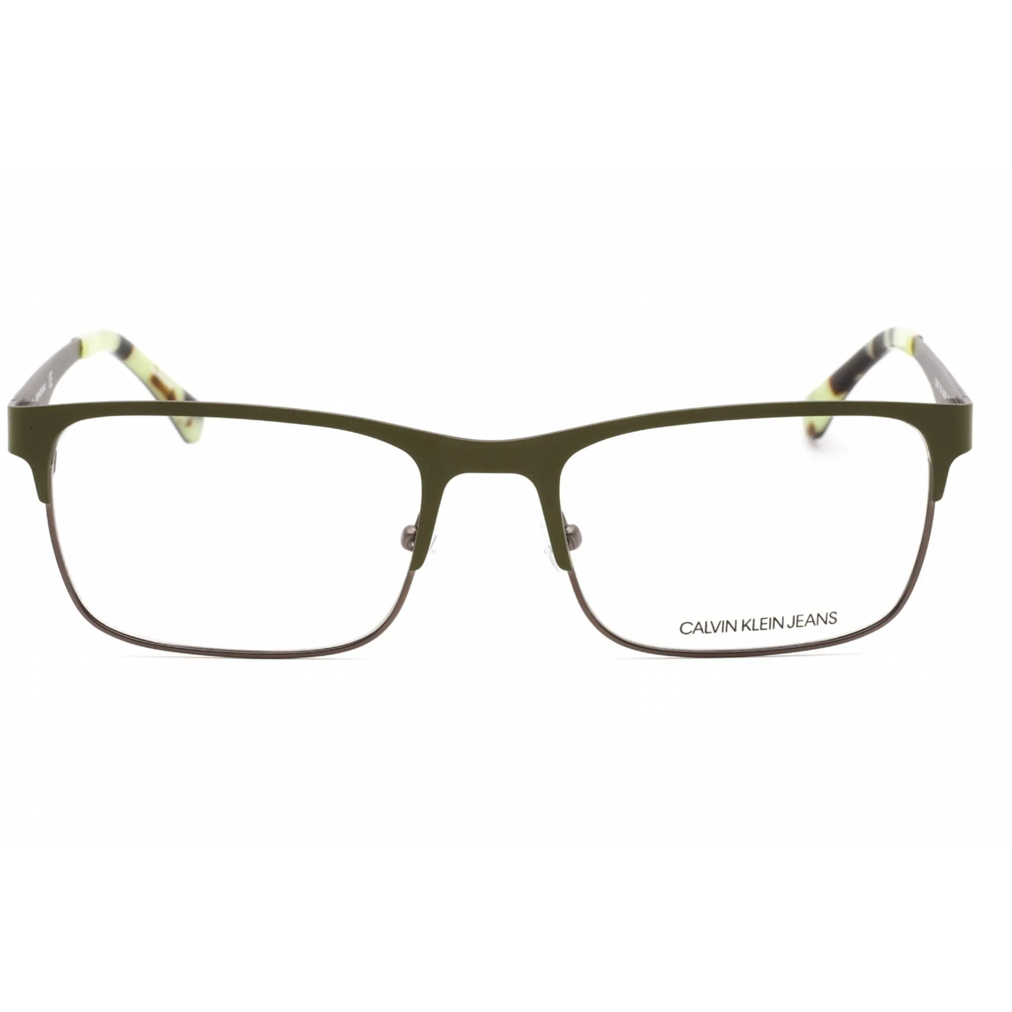 Calvin Klein Jeans Men's Eyeglasses - Olive Metal Rectangular Full Rim | CKJ178 306