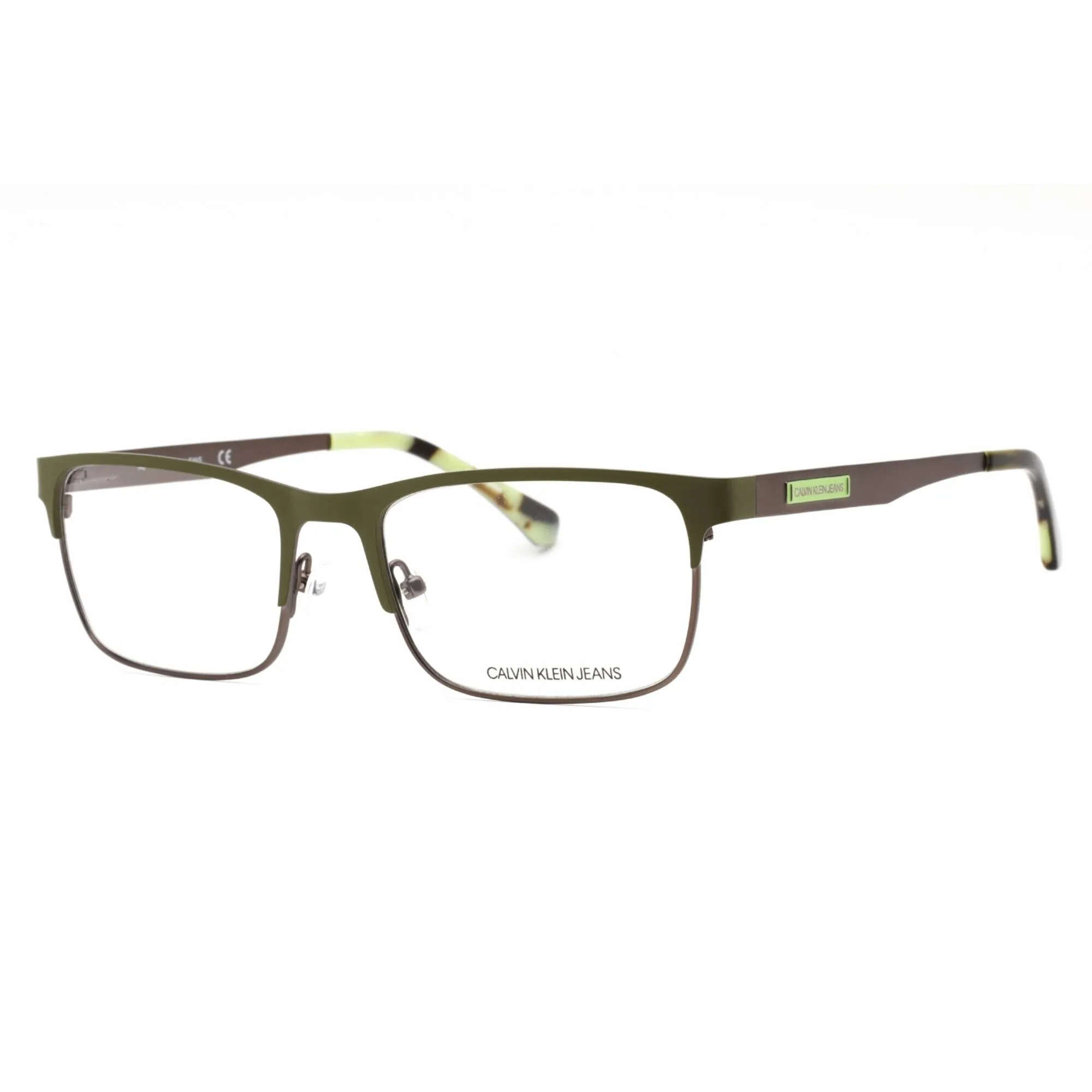 Calvin Klein Jeans Men's Eyeglasses - Olive Metal Rectangular Full Rim | CKJ178 306