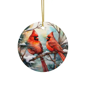 Cardinals Ceramic Ornaments, 2-Side Print, (1pc, 3pcs, 5pcs)