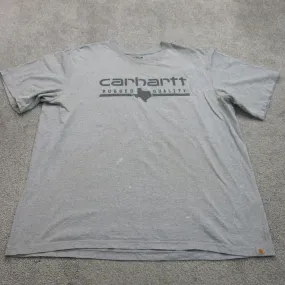 Carhartt Mens T Shirt Crew Neck Short Sleeve Relaxed Fit Logo Gray Size 2XL