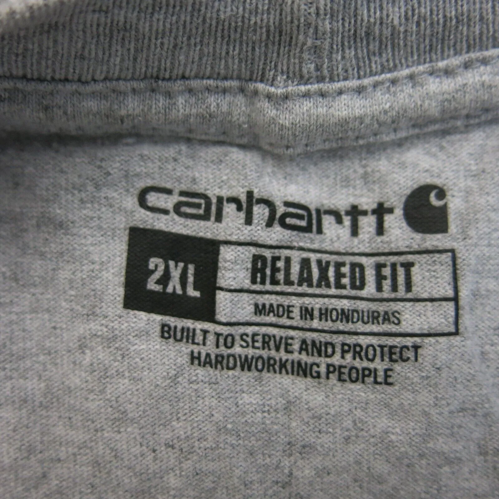 Carhartt Mens T Shirt Crew Neck Short Sleeve Relaxed Fit Logo Gray Size 2XL