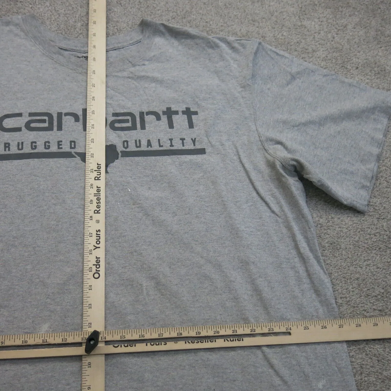 Carhartt Mens T Shirt Crew Neck Short Sleeve Relaxed Fit Logo Gray Size 2XL