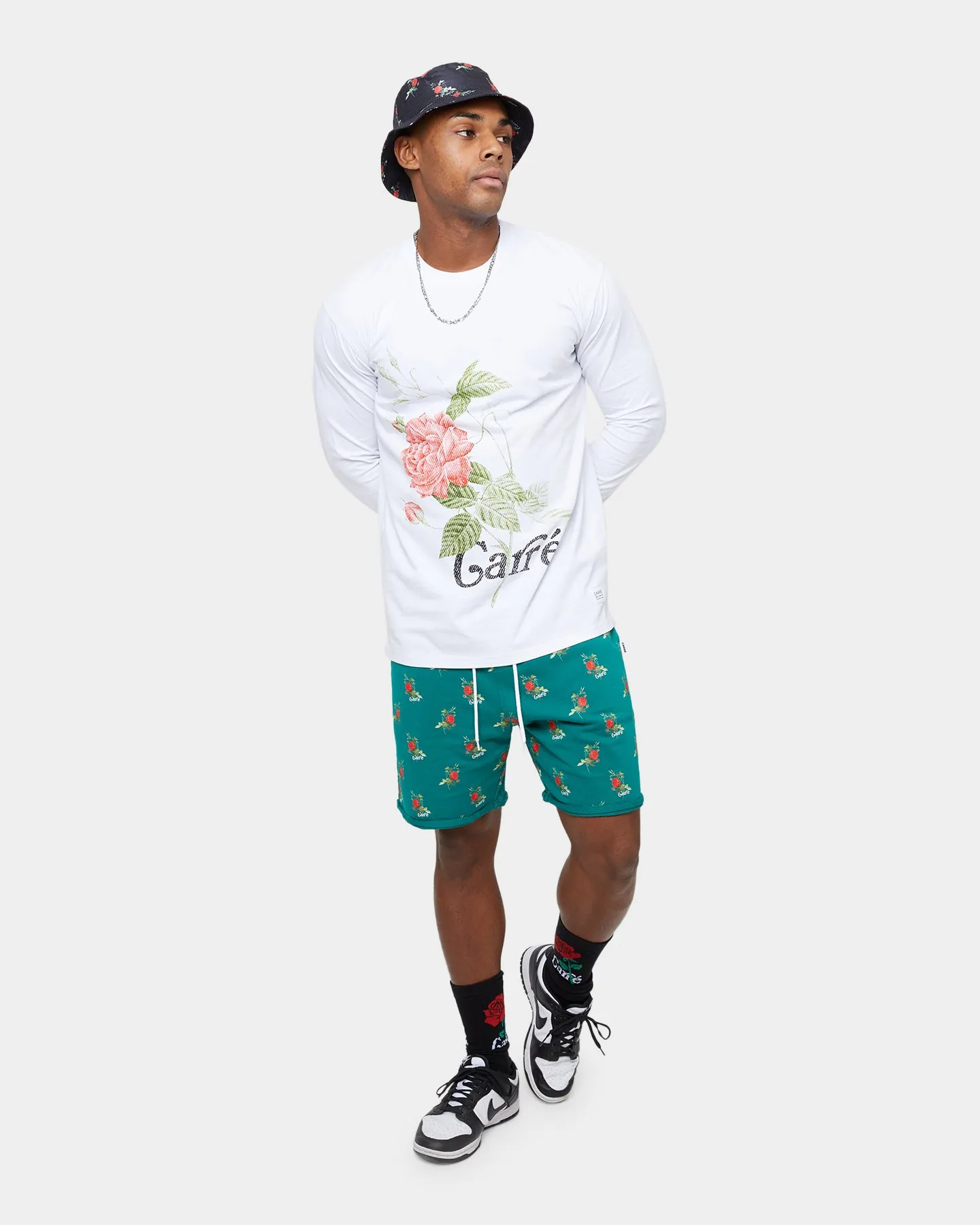 Carre Ament Rose Long Sleeve T-Shirt White