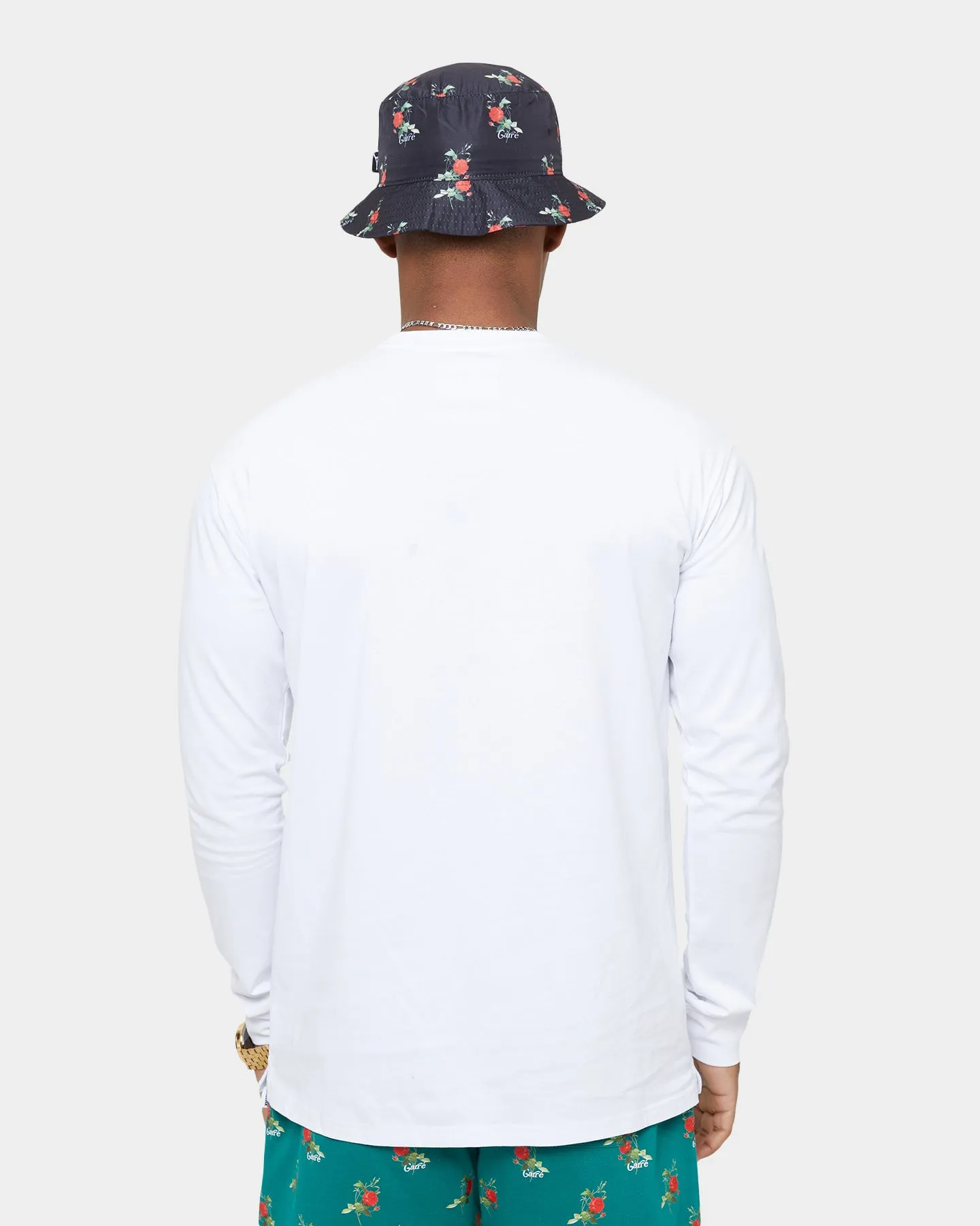 Carre Ament Rose Long Sleeve T-Shirt White