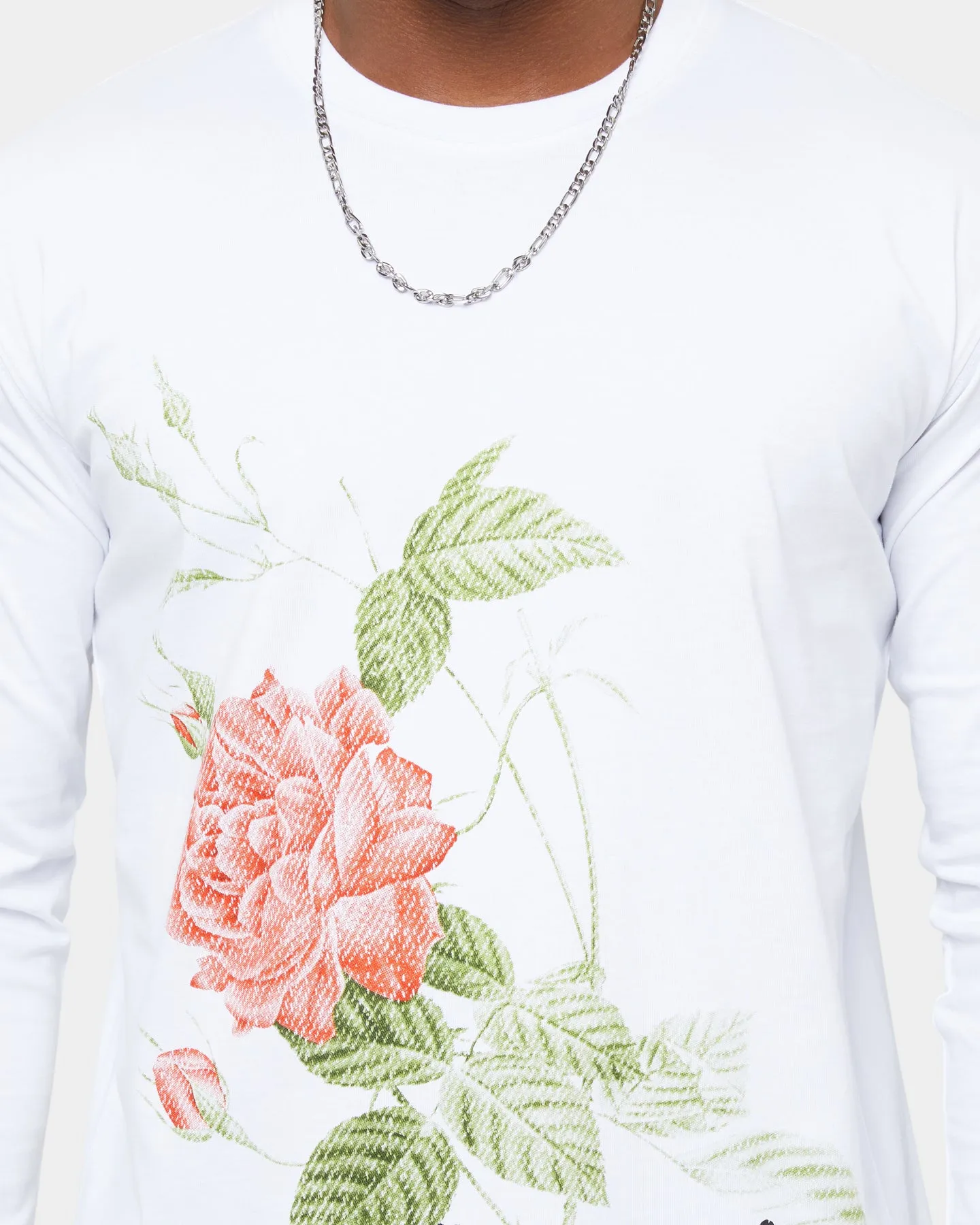 Carre Ament Rose Long Sleeve T-Shirt White