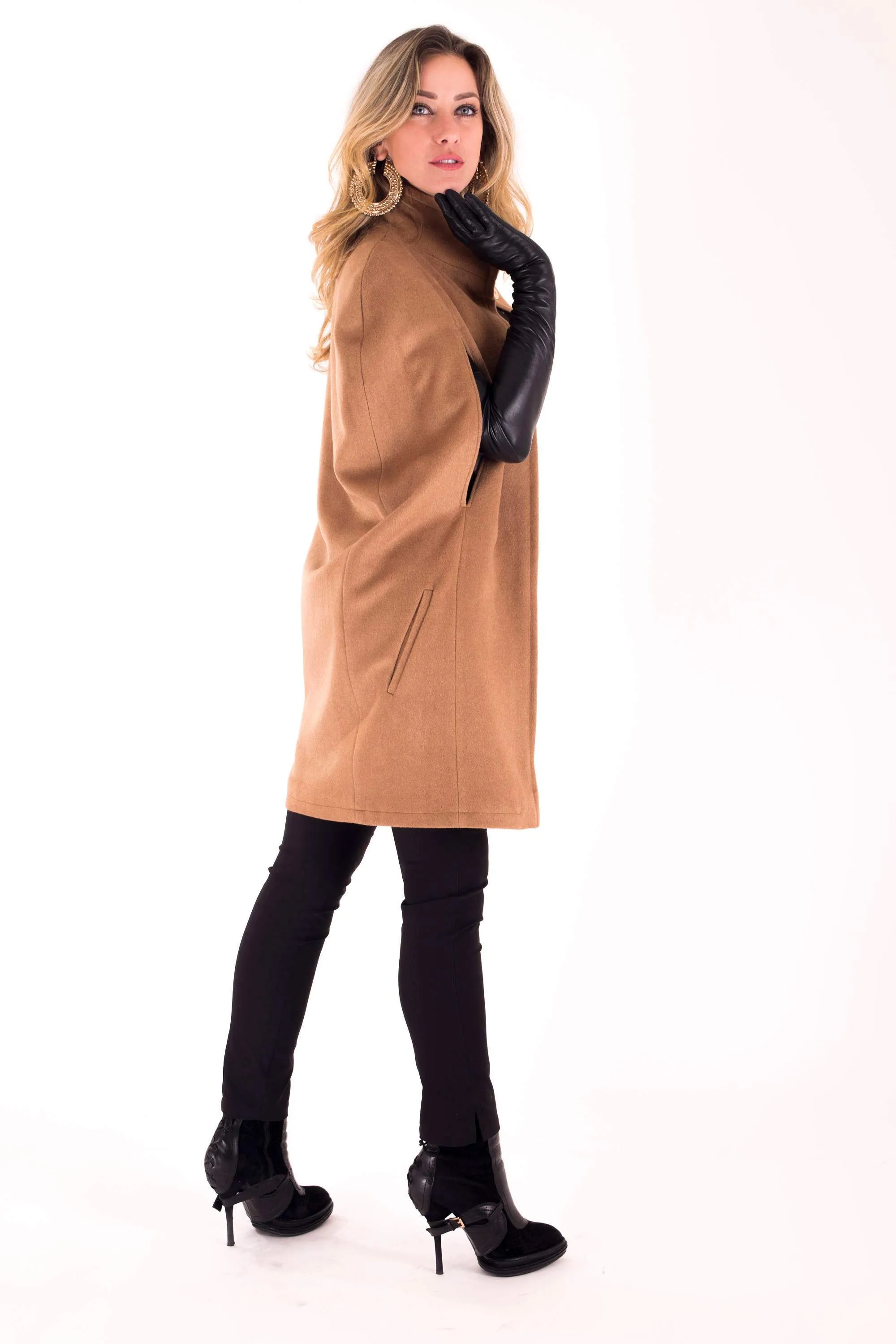 Cashmere Wool Cape Coat