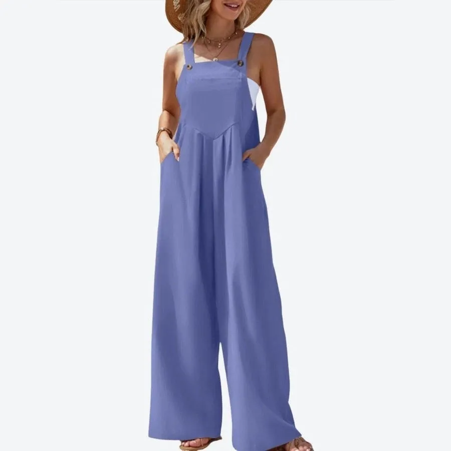 Casual Wide-Leg Overall Jumpsuits