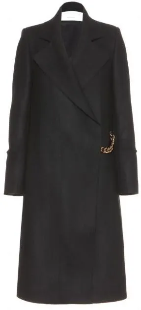 Chain Embellished Coat in Black