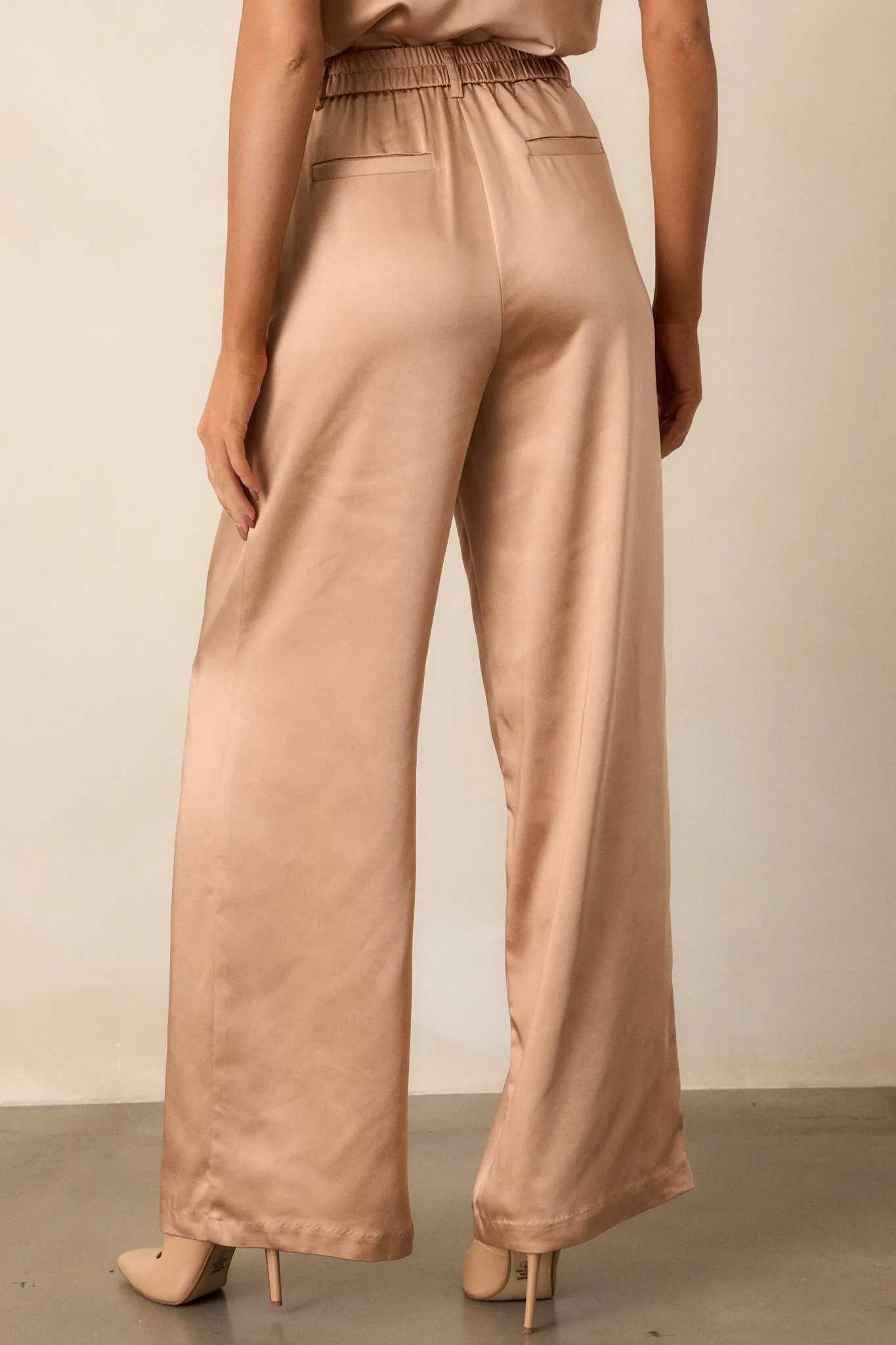 Changed My Mind Light Copper Satin Trousers