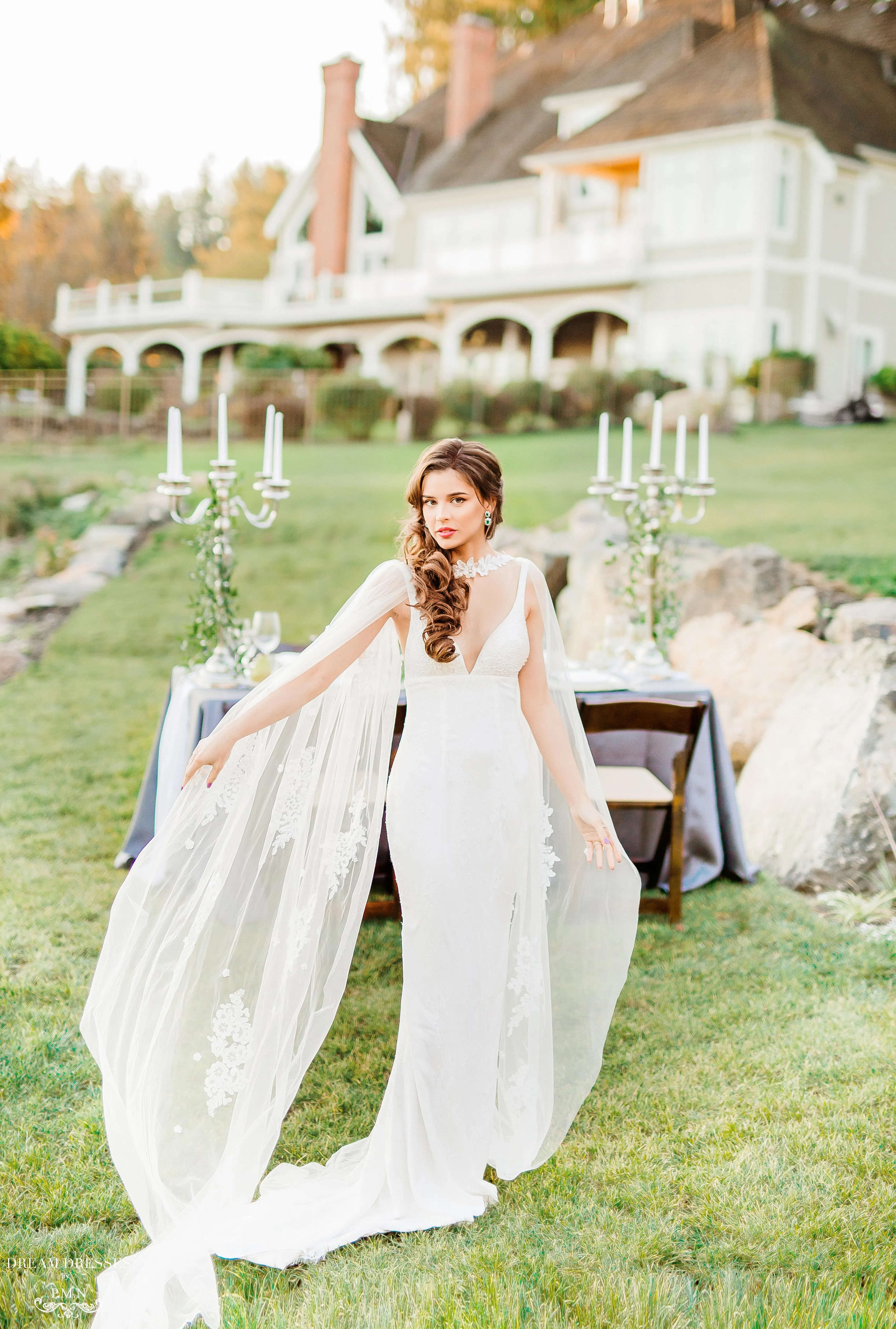 Chapel Bridal Cape Veil (#VEDA)