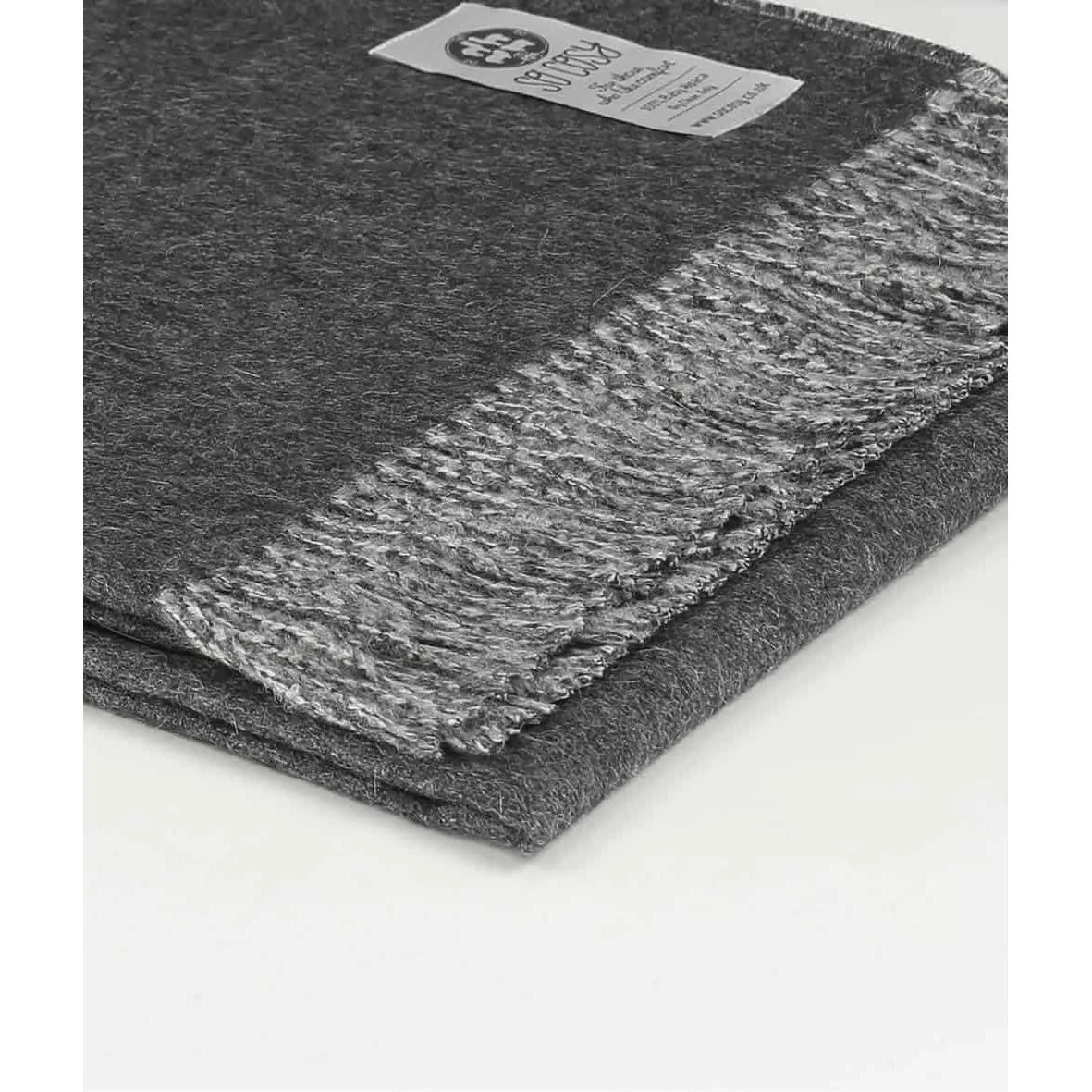 Charcoal and Light Grey Alpaca Emery Throw (180cm x 130cm)