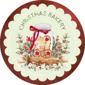 Christmas Bakery, Holiday Baking, Holiday Sign, Wreath Center, Wreath Attachment