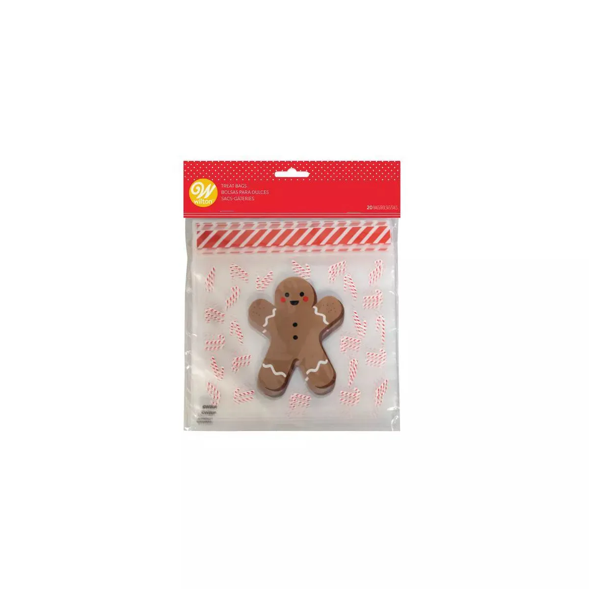 Christmas Ginger Boy Resealable Favor Bags 7" x 6.5" | 20 ct