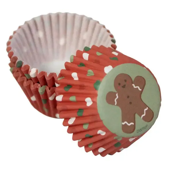 Christmas Gingerbread Man Mini Cupcake Liners | 50 ct