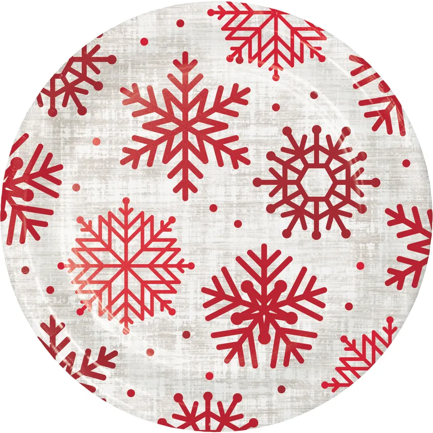 Christmas Let It Snow Paper Plates 7" | 8ct