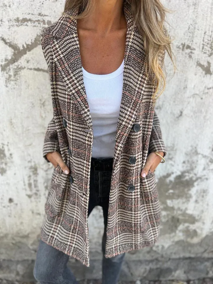 CLEARANCE SALE🔥Plaid Lapel Blazer Coat