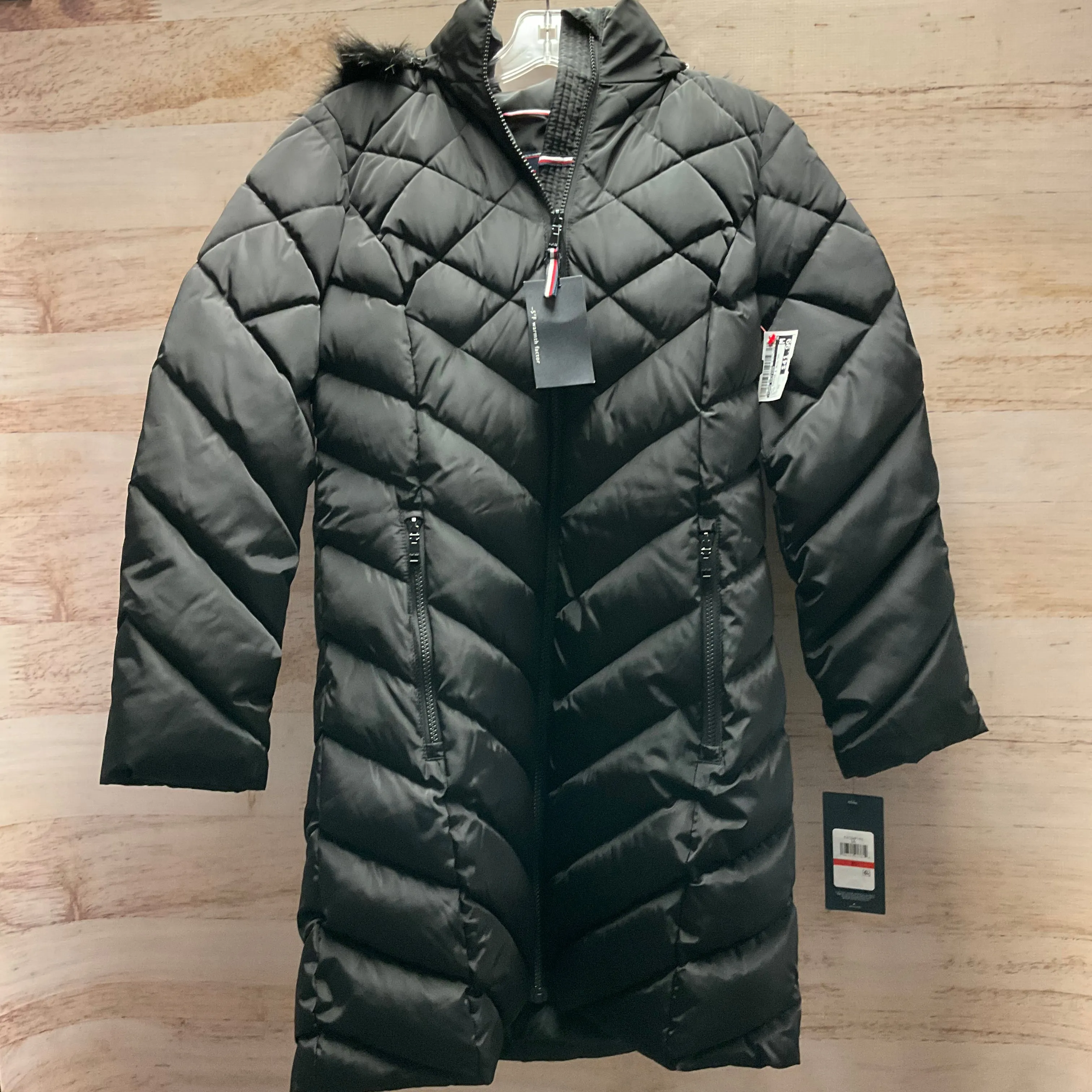 Coat Puffer & Quilted By Tommy Hilfiger In Black, Size: Xs