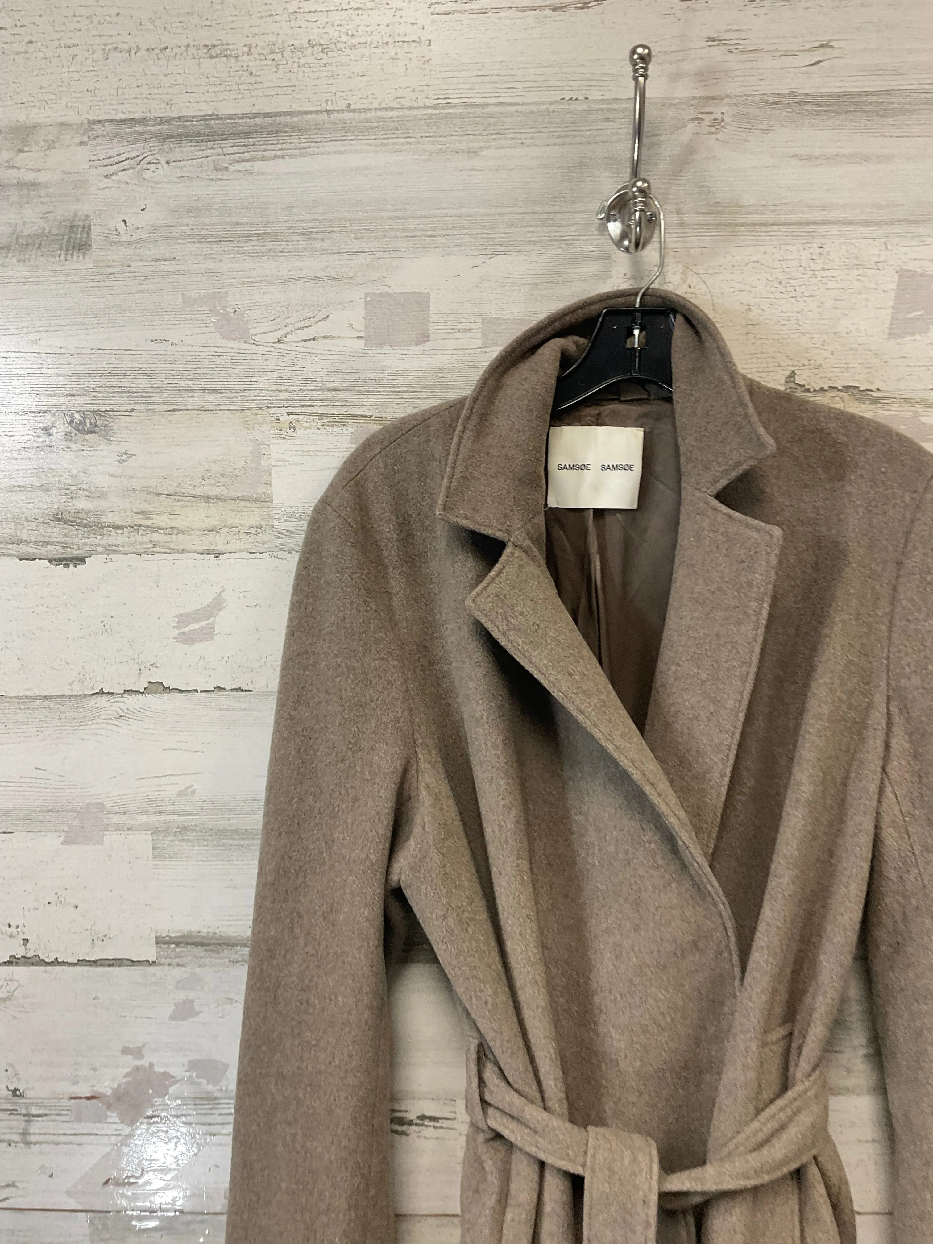 Coat Wool by SAMSOE In Brown, Size: L