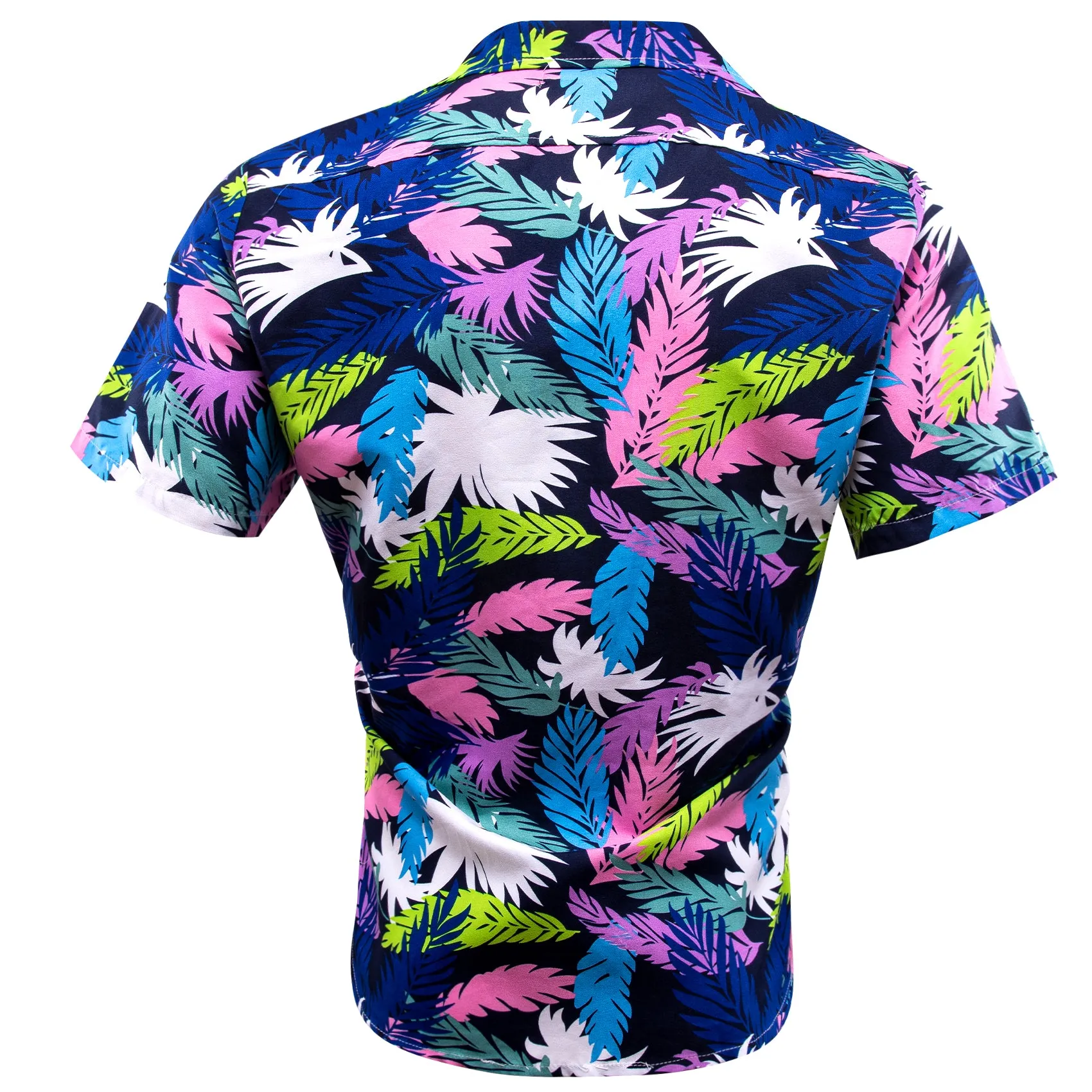 Colorful Leaves Novelty Men's Short Sleeve Summer Shirt