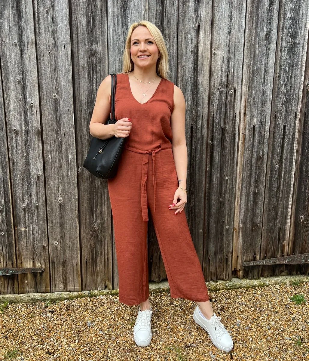 Copper Sleeveless Jumpsuit