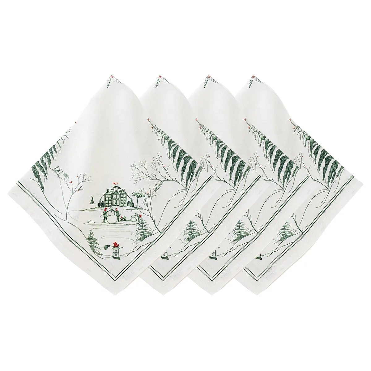 Country Estate Winter Frolic Napkin Set/4 - Evergreen