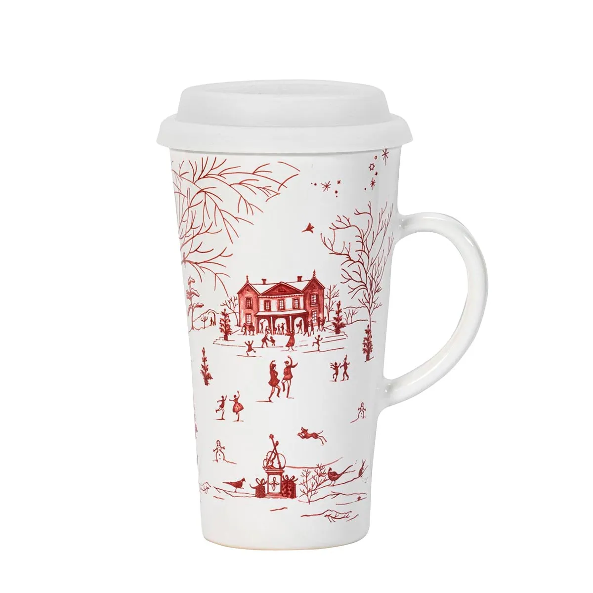 Country Estate Winter Frolic Travel Mug with Silicone Lid