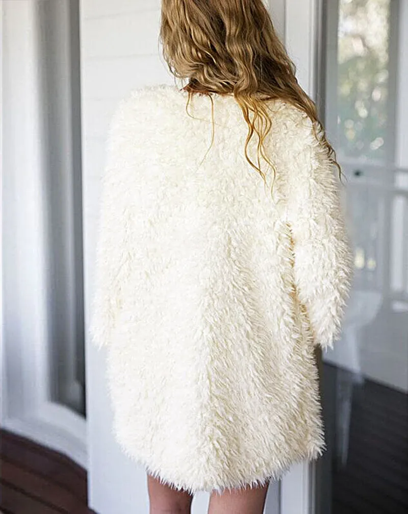 Cream Teddy Fur Cardigan