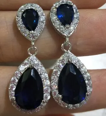 Cubic Zirconia Crystal  Water Drop Dangle Party Earrings