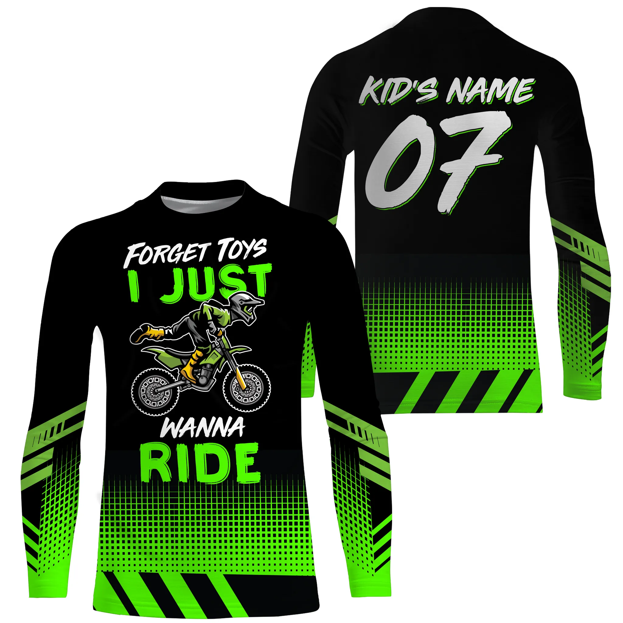 Custom Name Number Motocross Jersey Forget Toys I Just Wanna Ride Dirt Bike Racing Motorcycle