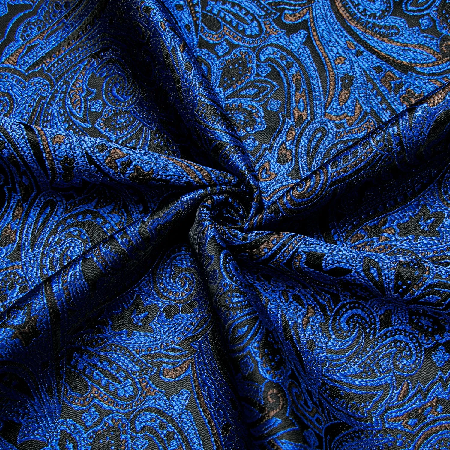 Deep Blue Paisley Silk Men's Short Sleeve Shirt