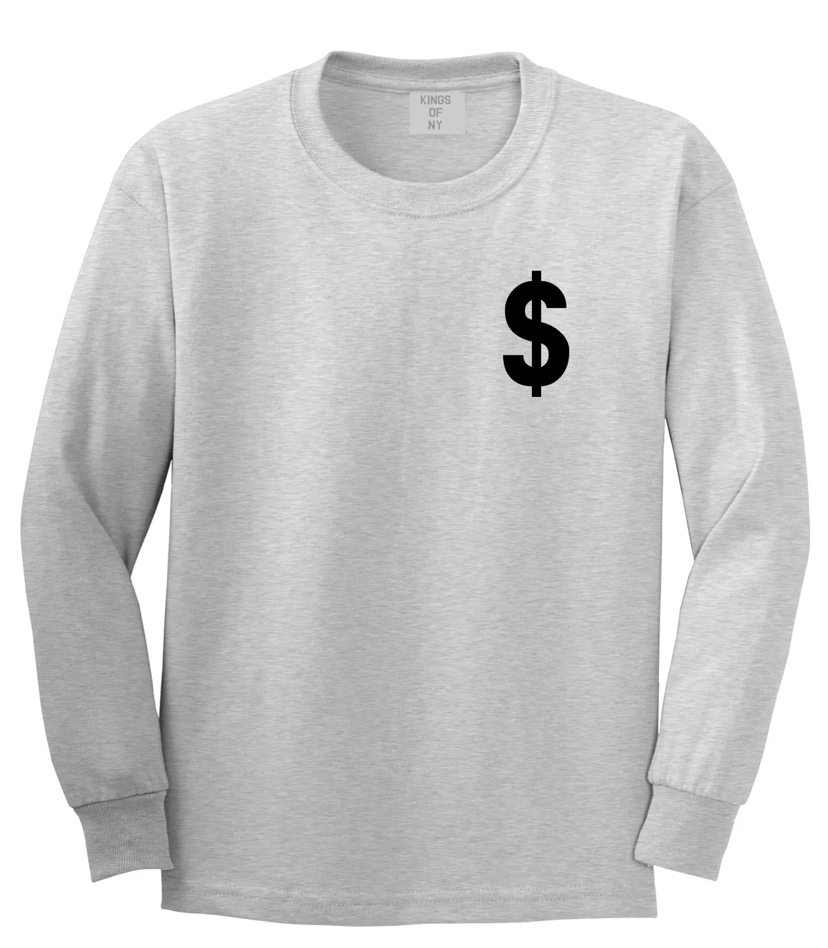 Dollar Sign Simple Chest Mens Long Sleeve T-Shirt