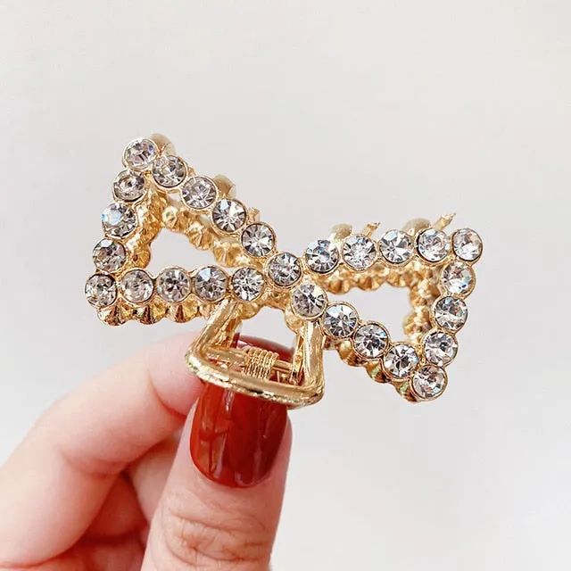 Elegant Pearls Rhinestone Geometric Hair Claws