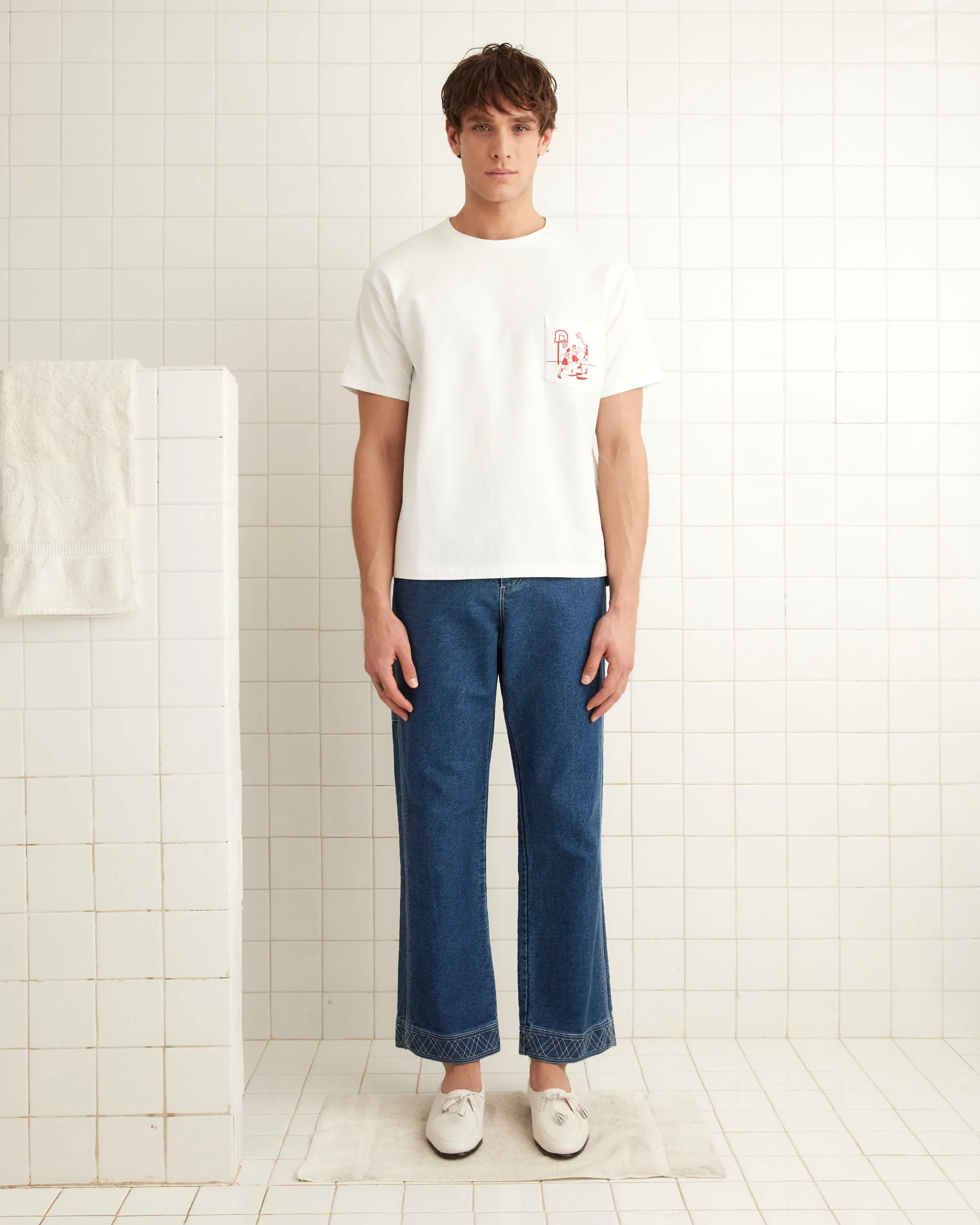 Embroidered Denim Knolly Brook Trousers