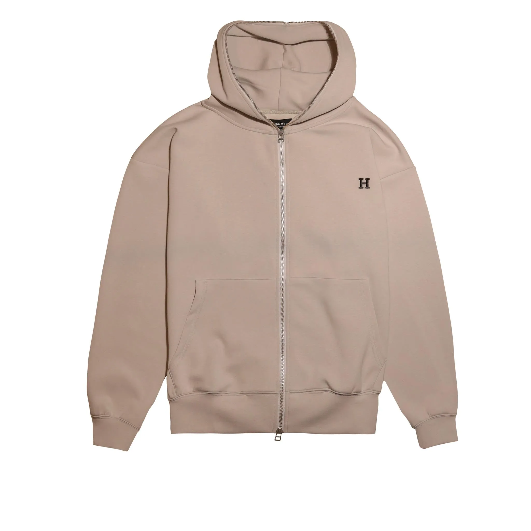 Embroidered H 2-Way Zip-Up Hoodie