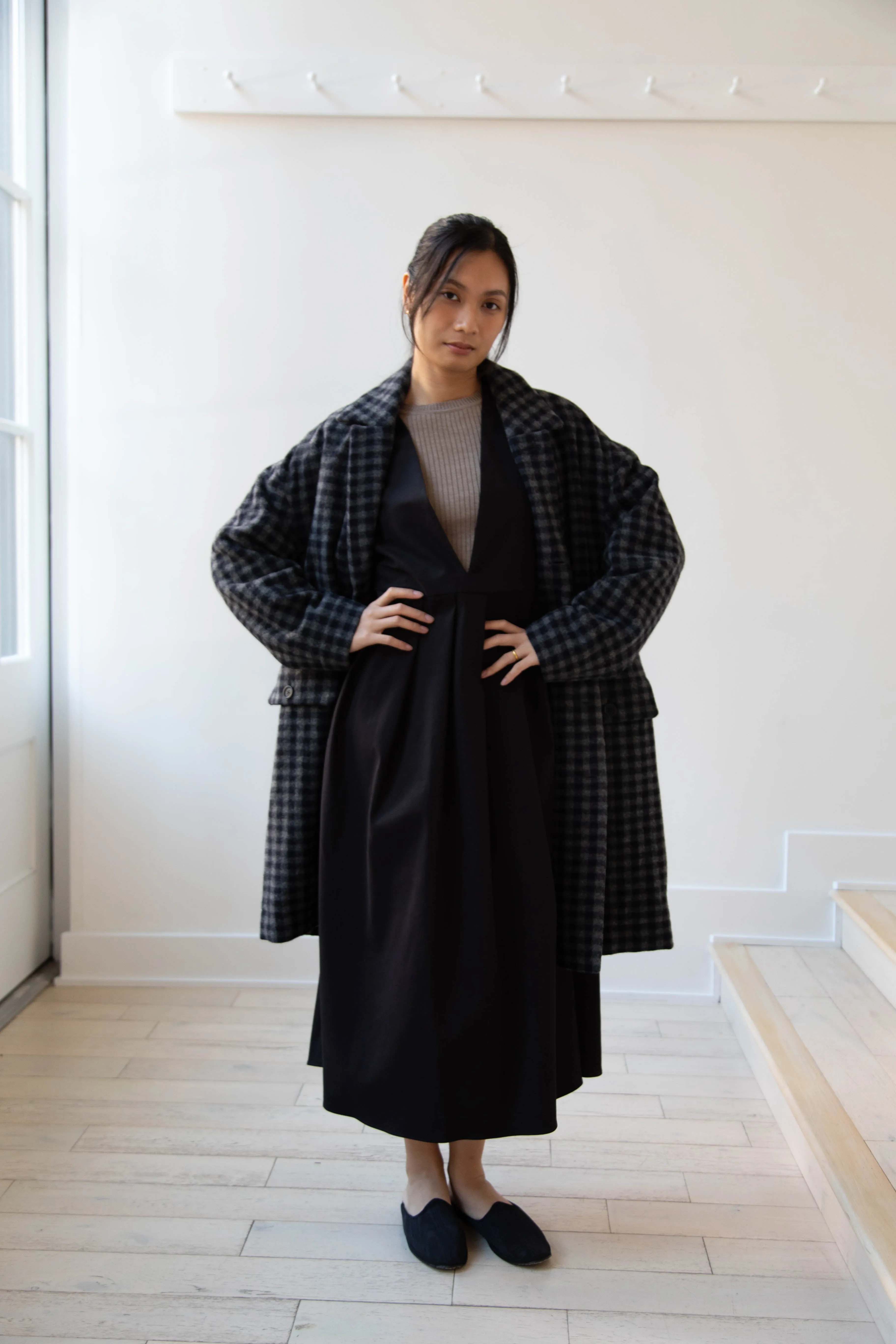 Evan Kinori | Big Coat in Brushed Cashmere Wool Check