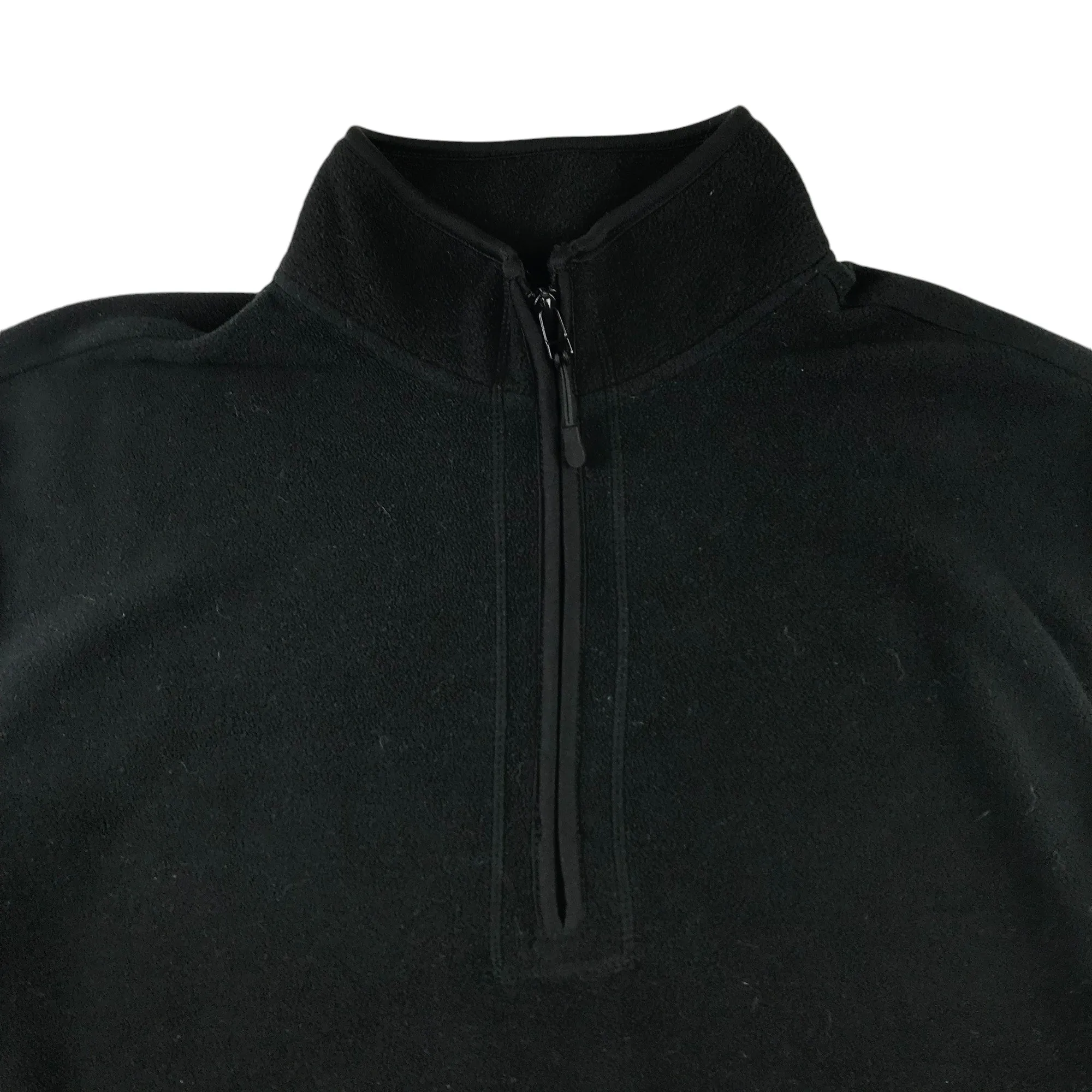 F&F fleece men size L black plain quarter zipper