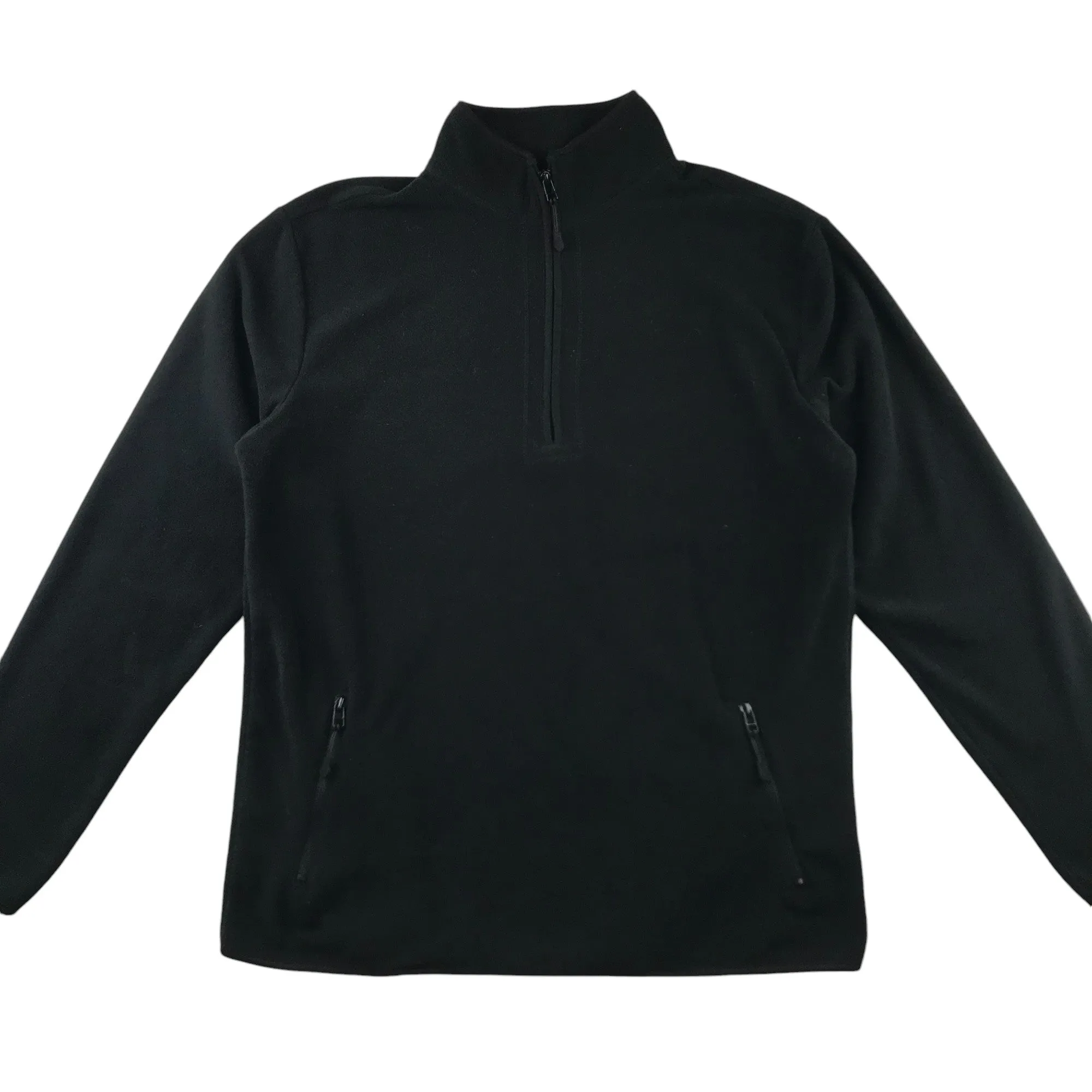 F&F fleece men size L black plain quarter zipper