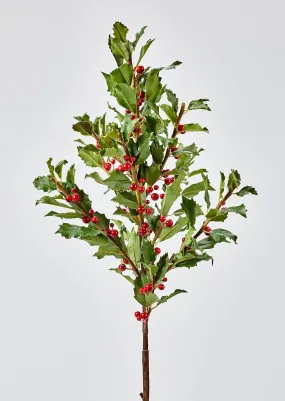 Faux Holly Branch - 36"