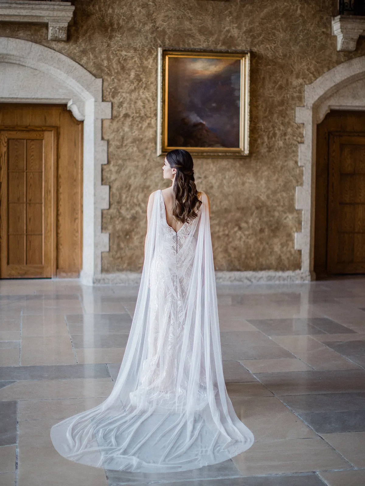 FLORENCE | French Silk Tulle Bridal Cape