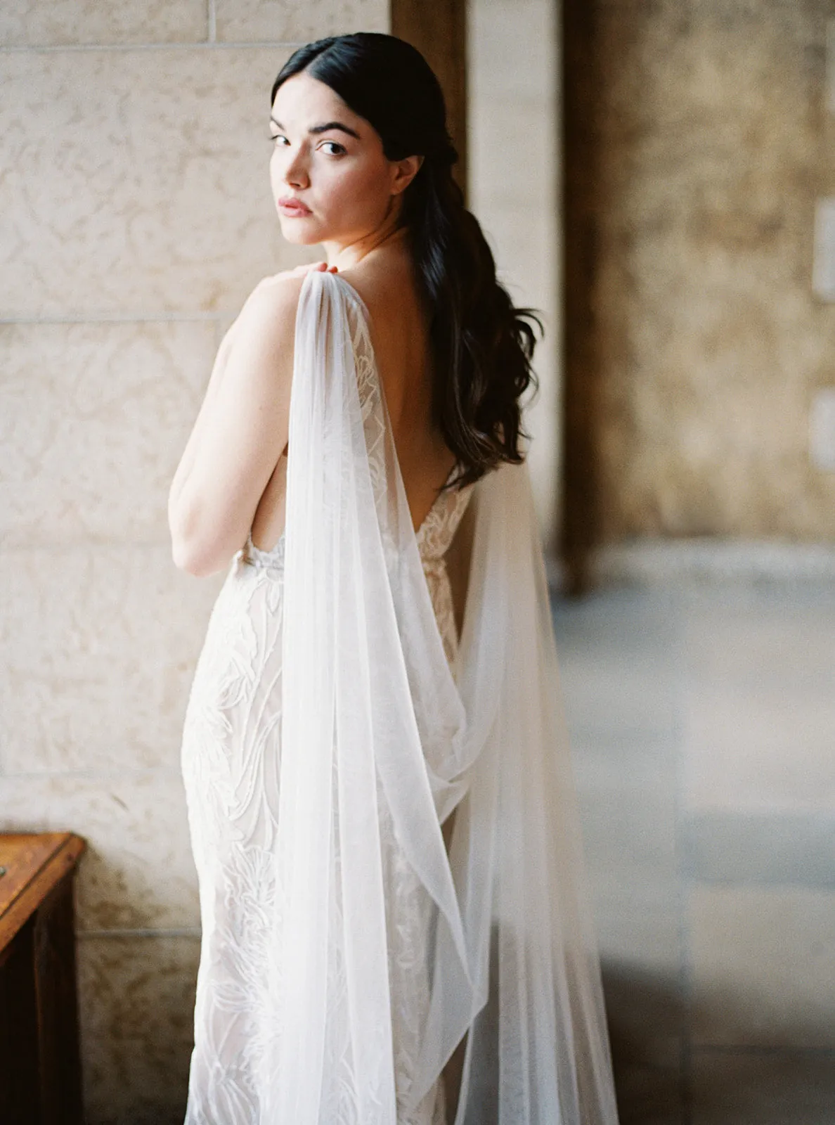 FLORENCE | French Silk Tulle Bridal Cape