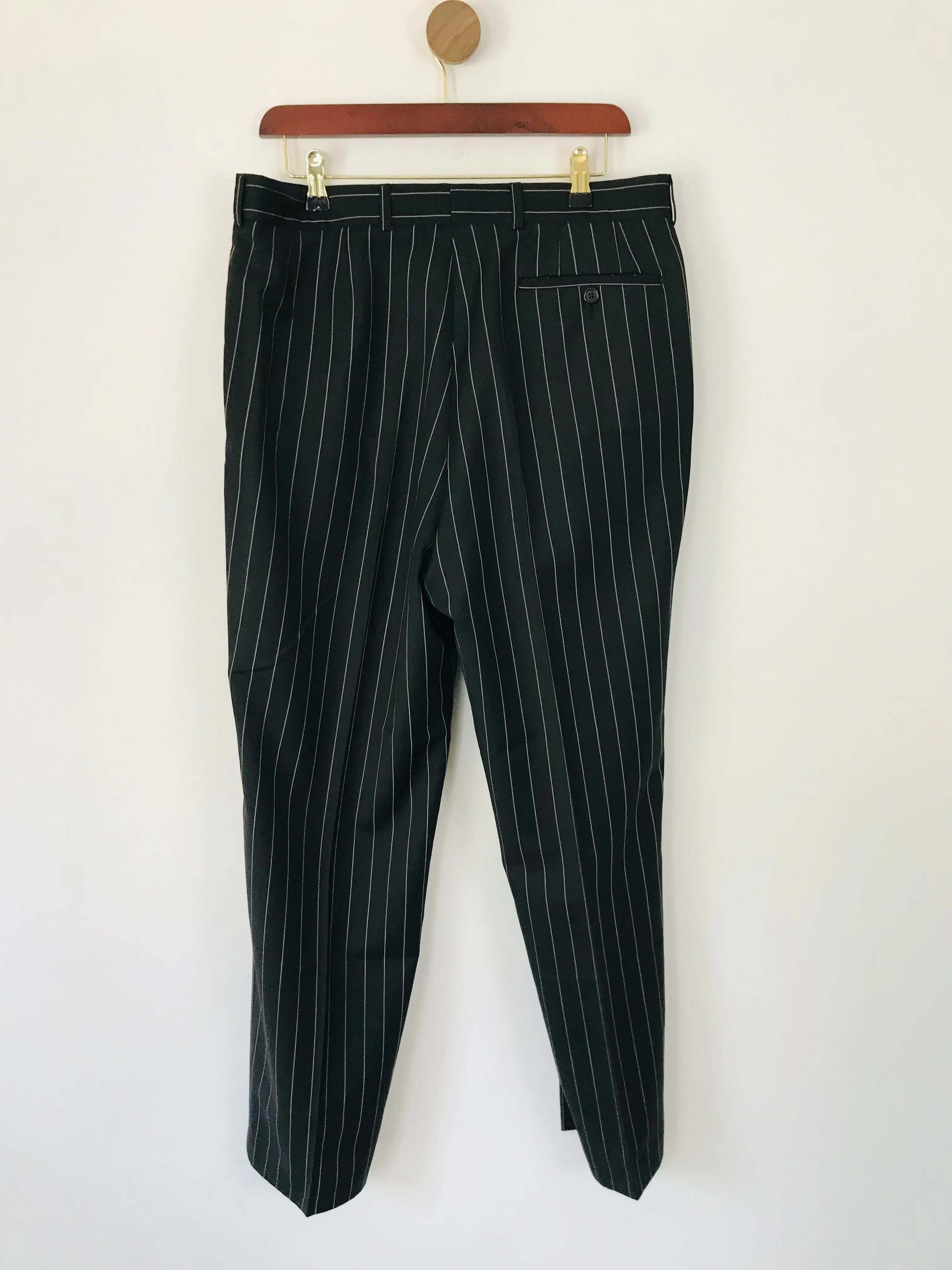 French Connection Men's Striped Smart Trousers | 34 | Black